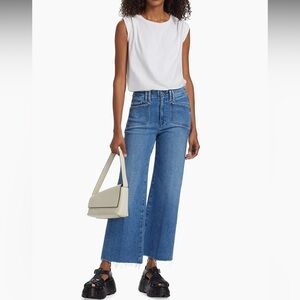 Paige Anessa Raw Hem Wide-Leg Jeans COLOR SUNNIE DISTRESSED Women’s Size 24